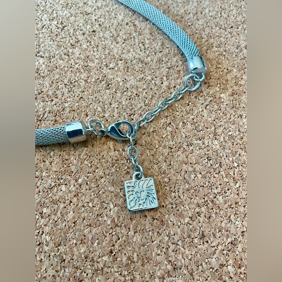 Anne Klein Silver-Tone Mesh Necklace with Ring Accents - Picture 5 of 5